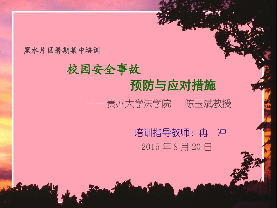 冉冲《校园安全法律应对措施》(第三、四学时)_第1页