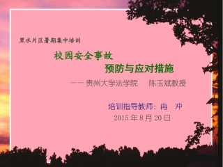 冉冲《校园安全法律应对措施》(第三、四学时)