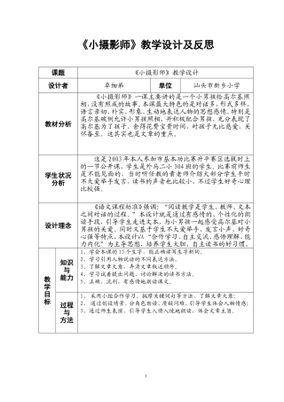 《小摄影师》教学设计表格.doc