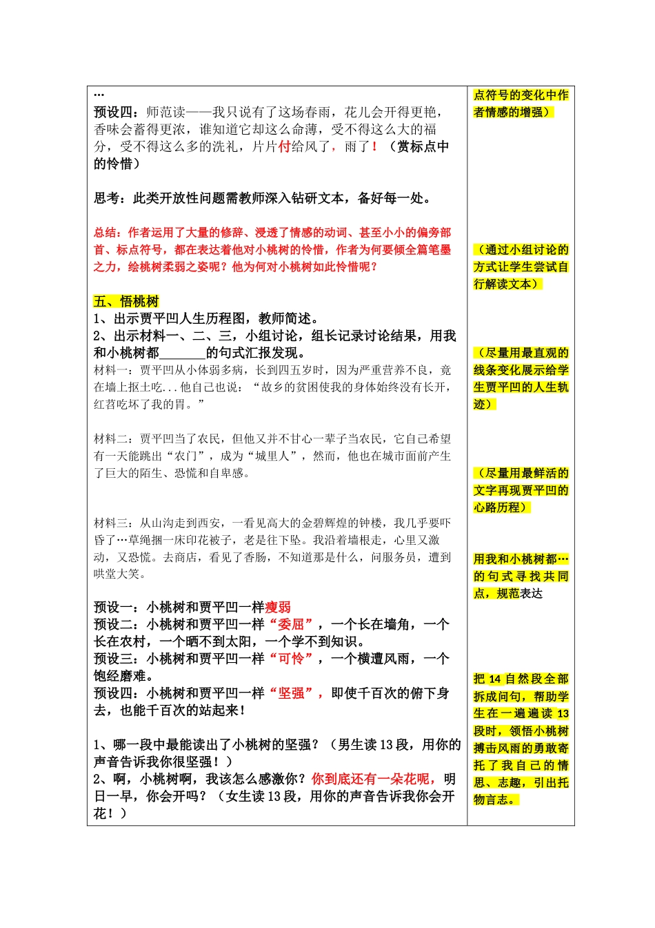 (部编)初中语文人教2011课标版七年级下册《一颗小桃树》教学设计-(2)_第3页