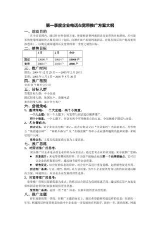 浙江网通第一季度企业电话