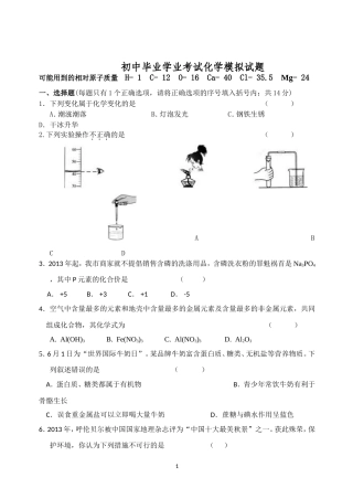 中考化学模拟试题