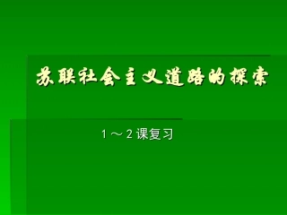 苏联社会主义道路的探索