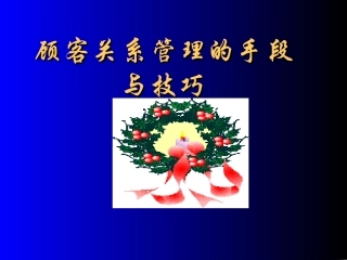 顾客关系管理的手段与技巧