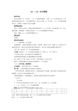二元一次议程组