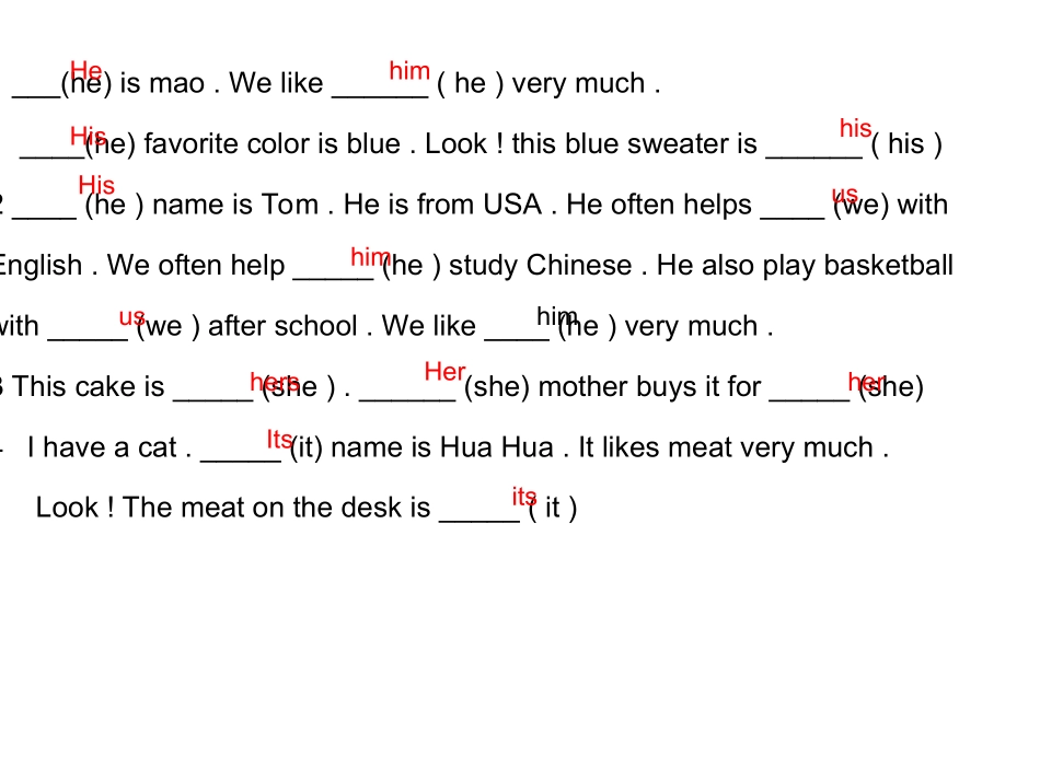 张宇平人教版七年级上人称代词专项训练_第3页
