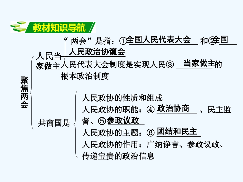 2016年教科版中考政治一轮复习九年级第四单元-又到两会时课时6_第3页