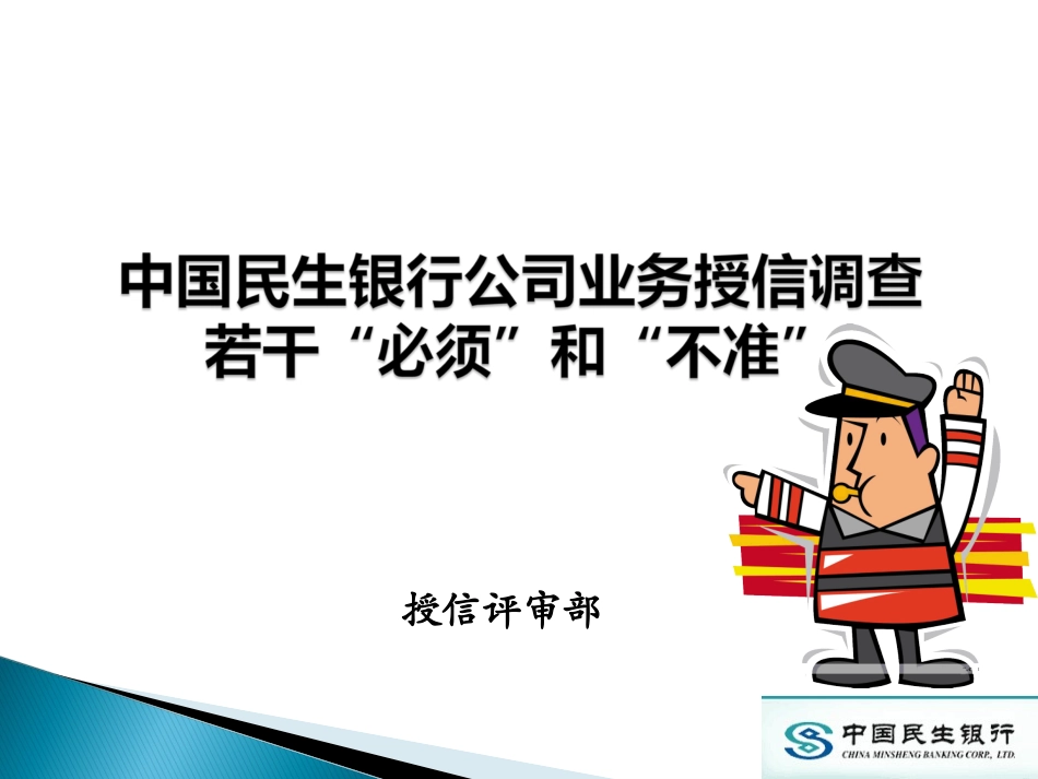 银行公司业务授信调查若干“必须”和“不准”(培训版_第1页