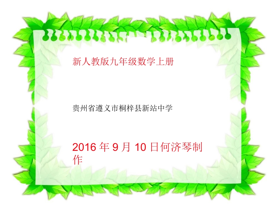 一元二次方程根与系数的关系.2.4--一元二次方程的根与系数的关系_第1页