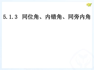 5.1.3同位角、内错角、同旁内角
