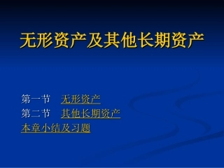 无形资产及其他长期资产