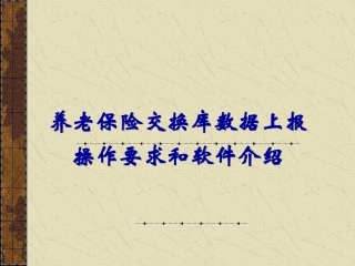 养老保险交换库数据上报操作要求及软件介绍(ppt-45)