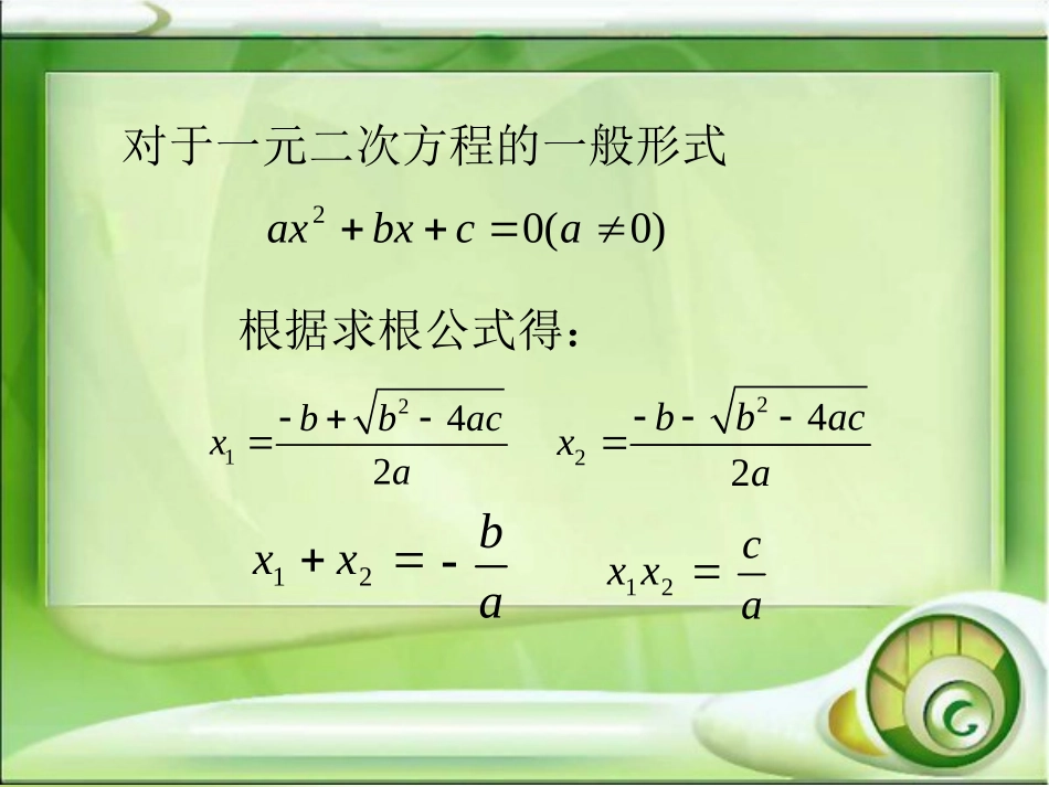 一元二次方程根与系数的关系.2.6根与系数的关系_第3页
