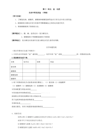 2013秋人教版九年级化学第十一单元导学案