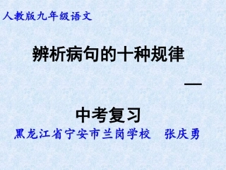 中考复习辨析病句