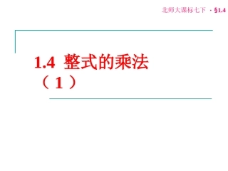 1.4整式的乘法(1).4整式的乘法(1)