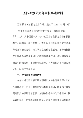 五四红旗团支部申报事迹材料