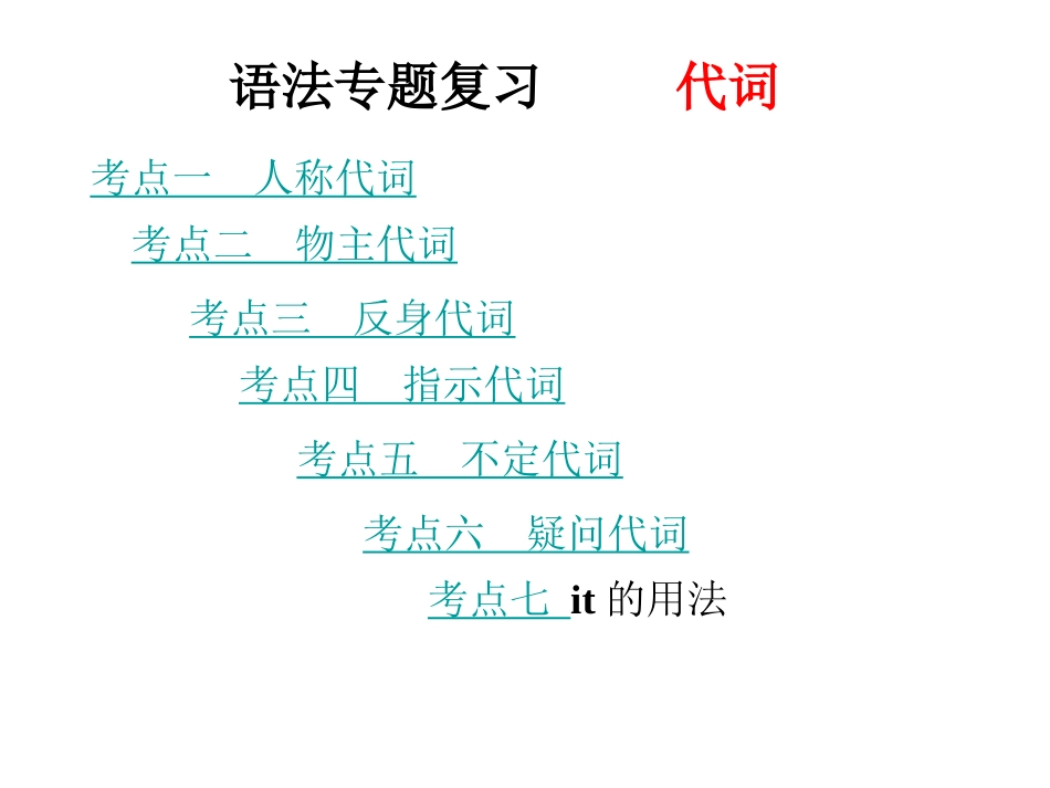 专项复习-代词_第1页