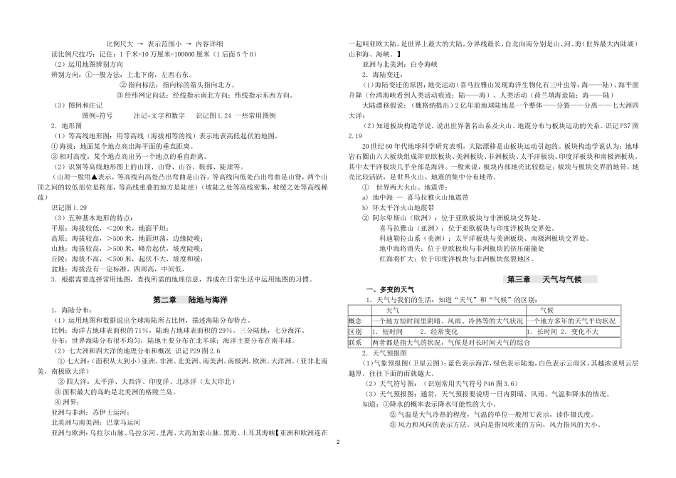 七年级地理上册复习提纲_第2页