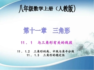 11.1.2&11.1.3-三角形的高、中线与角平分线