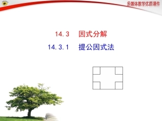 14.3.1提公因式.3.1提公因式法课件