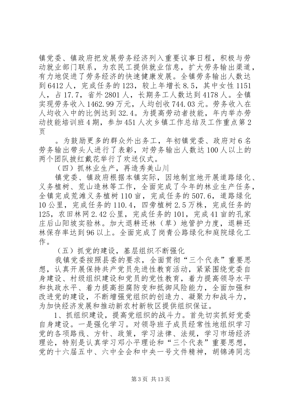 乡镇工作总结及工作重点_第3页