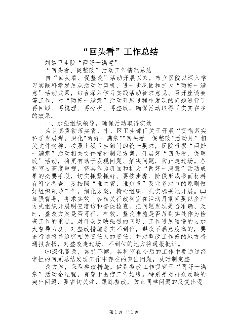 “回头看”工作总结 (3)_第1页