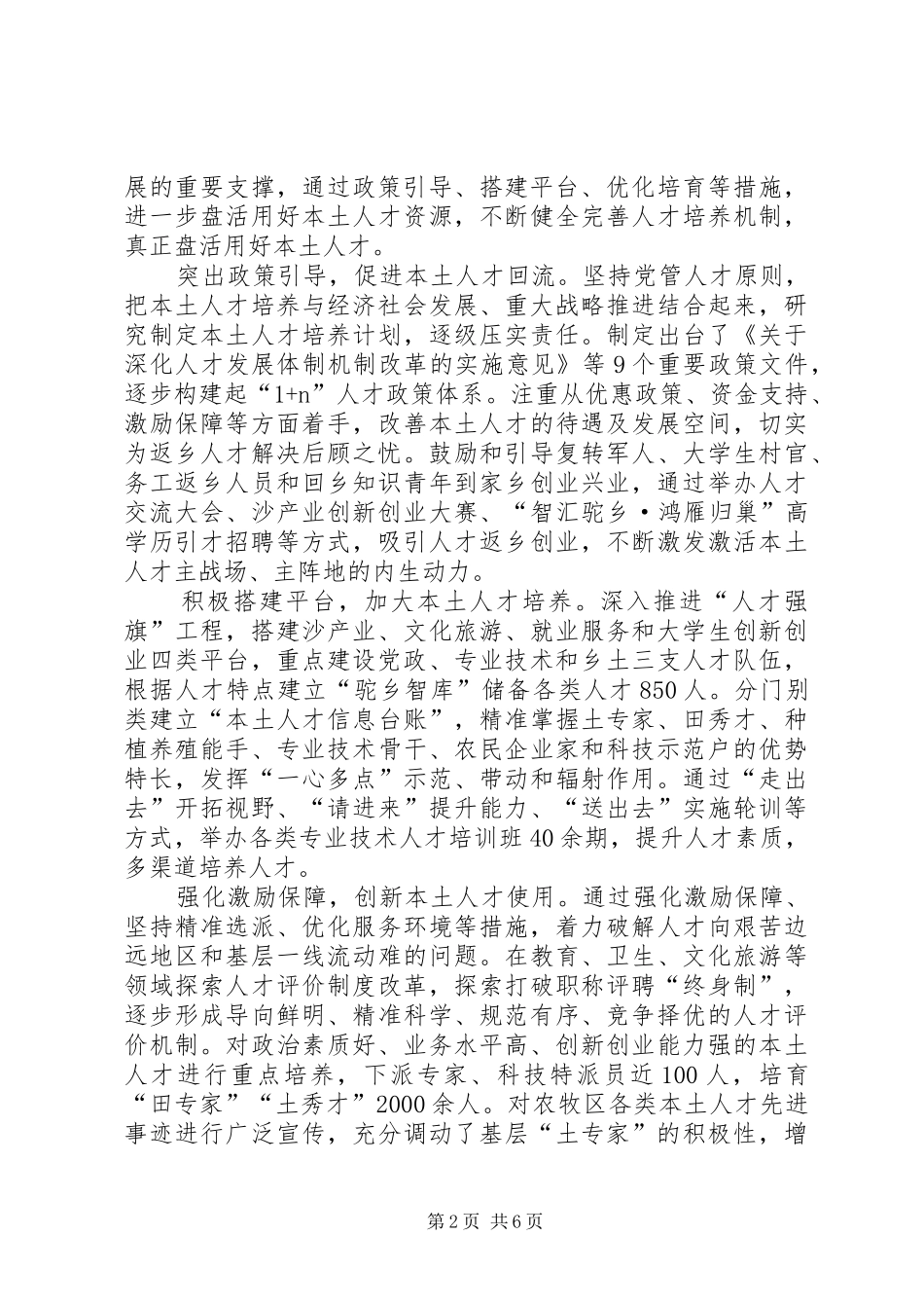 人才工作经验总结六篇_第2页