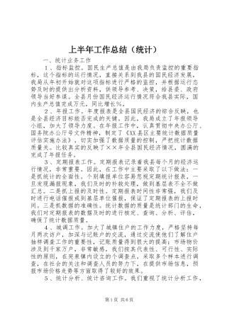 上半年工作总结（统计） (3)