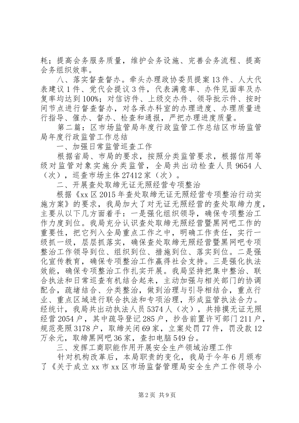 XX年市场监管局办公室工作总结_第2页