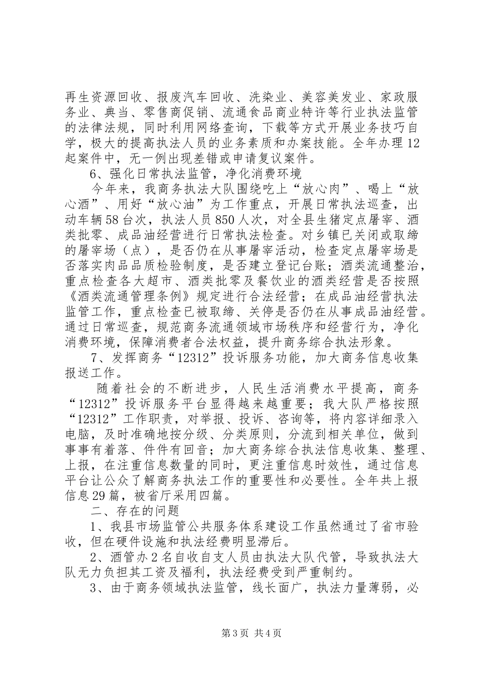 XX年商务综合执法大队工作总结_第3页