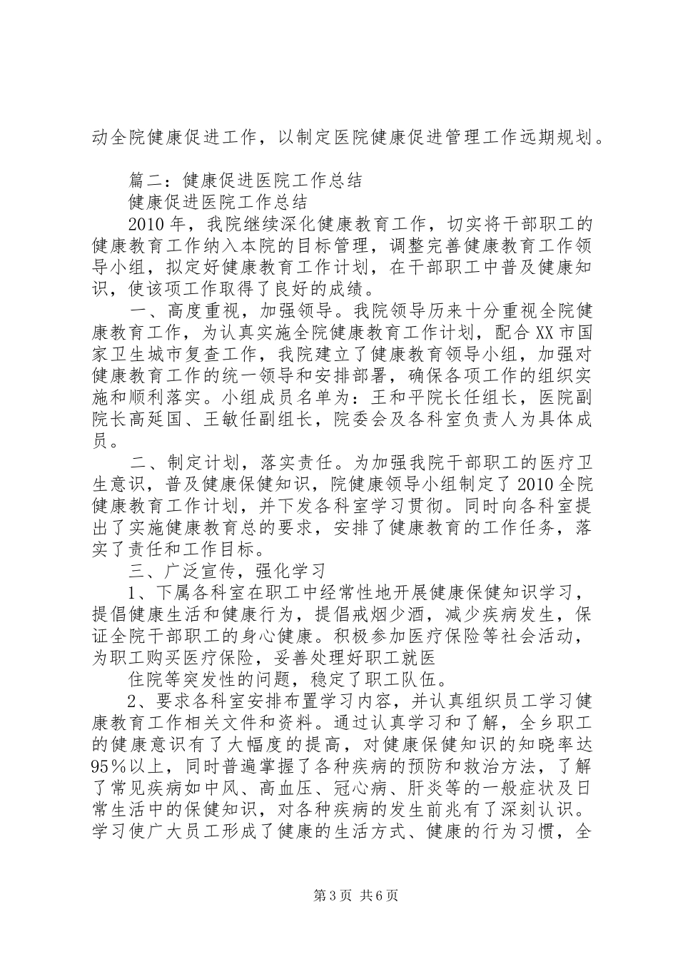 促进健康医院工作总结_第3页