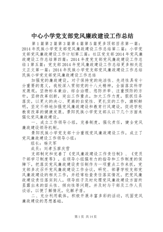 中心小学党支部党风廉政建设工作总结 (3)
