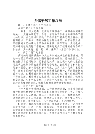 乡镇干部工作总结 (3)