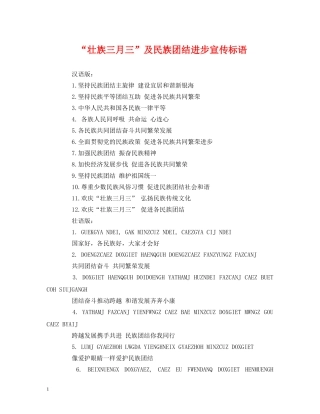 “壮族三月三”及民族团结进步宣传标语 (2) 