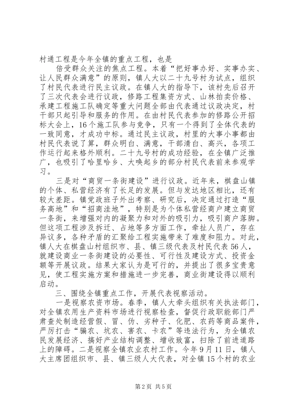 乡镇人大年度工作总结_第2页