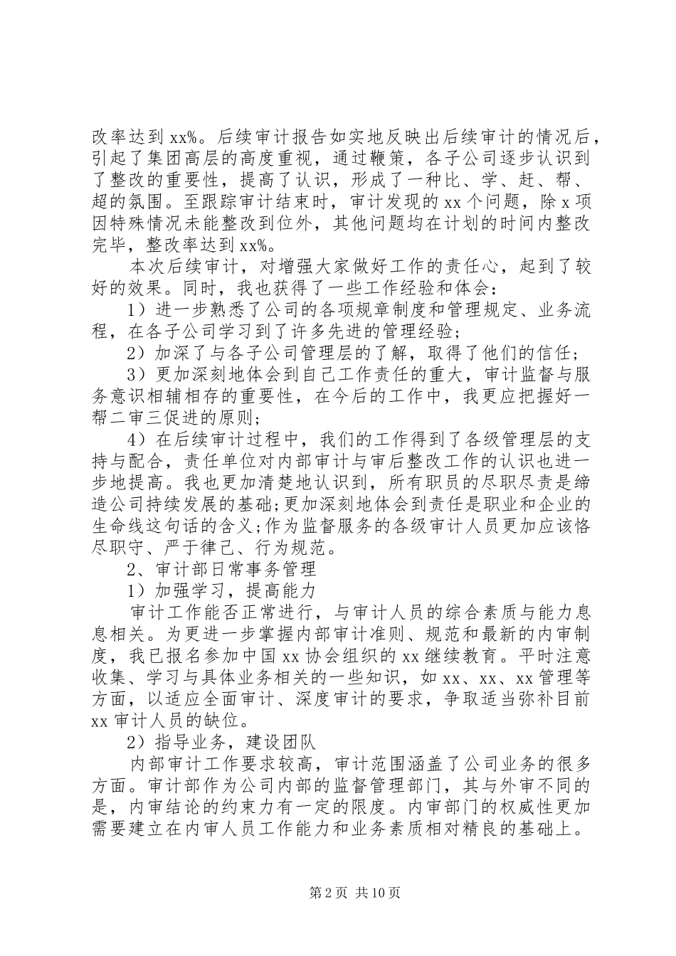 XX年审计个人总结_第2页