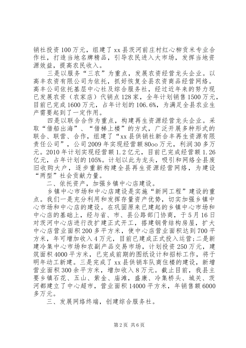 供销社工作总结_第2页