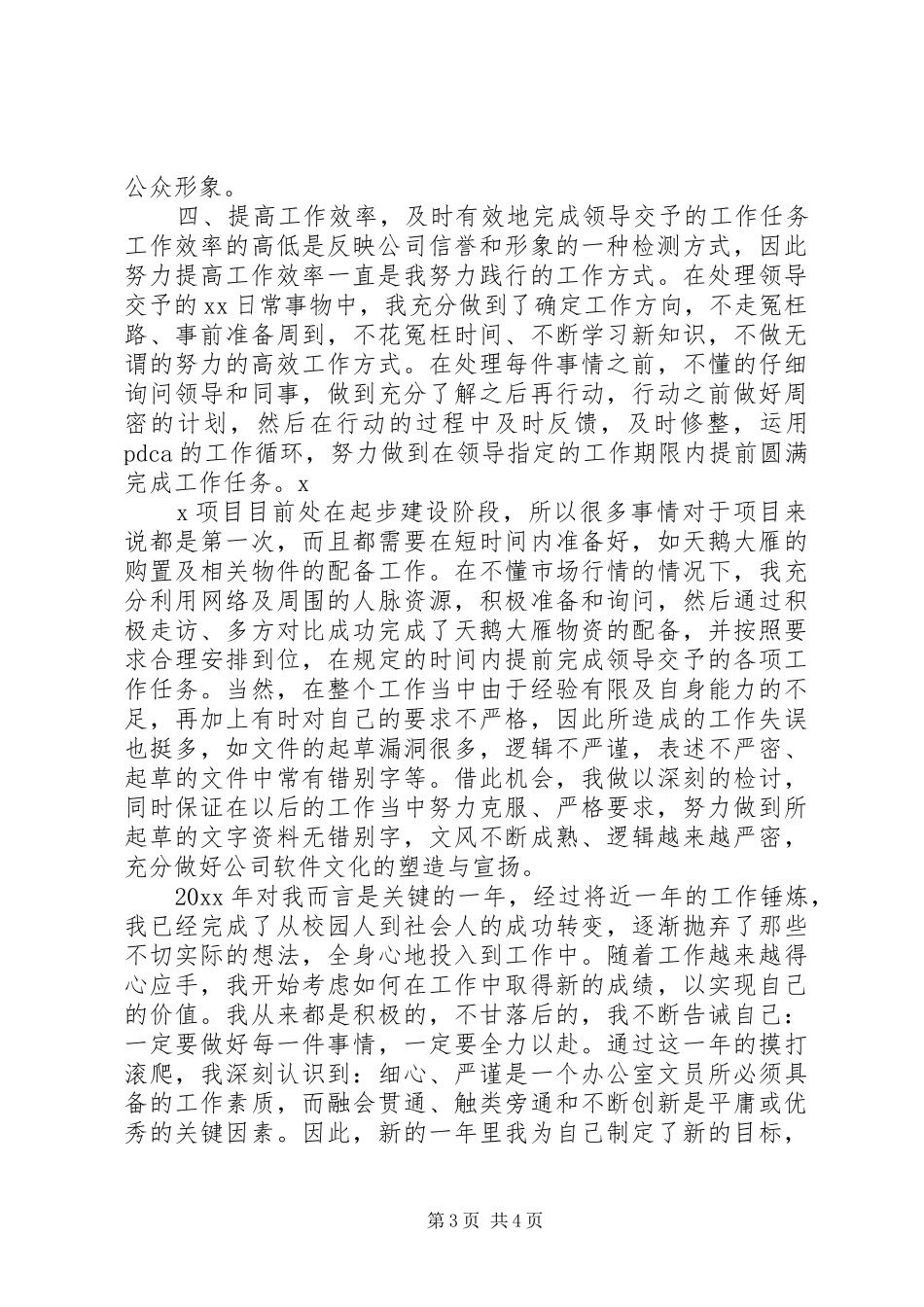 公司文秘人员XX年度工作总结_第3页