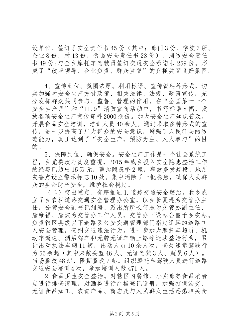 乡镇全年度安全生产工作总结_第2页