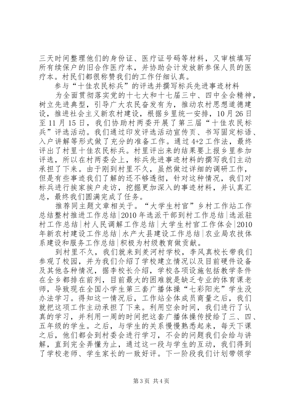 “大学生村官”乡村工作站工作总结_第3页