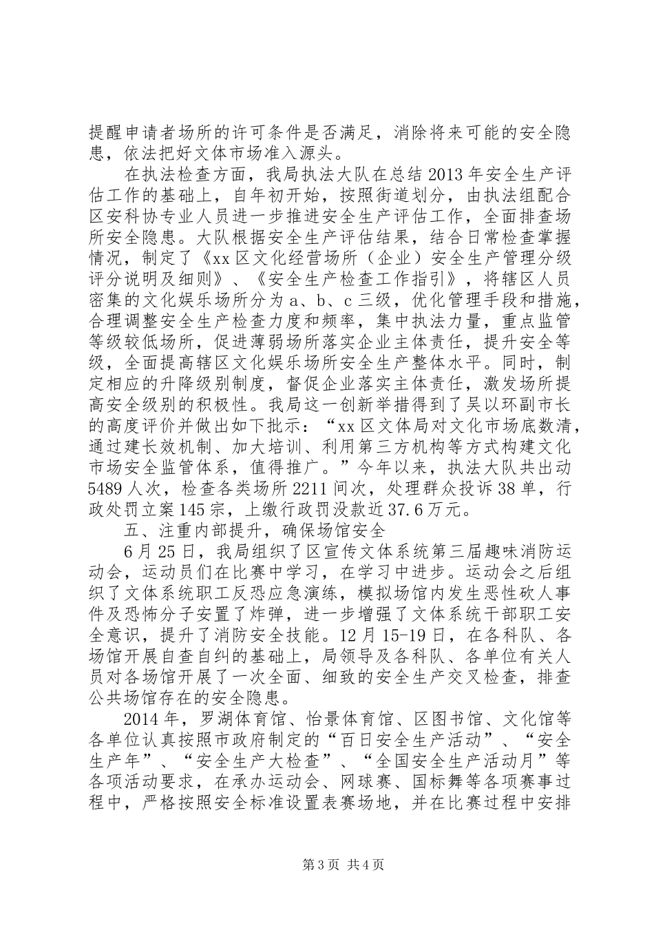 XX年区文化体育局安全生产工作总结报告_第3页