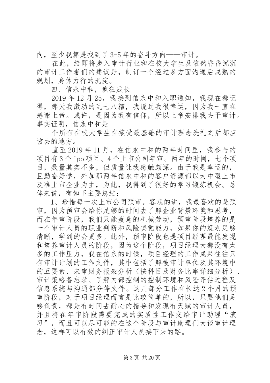 XX年个人审计工作总结5篇_第3页