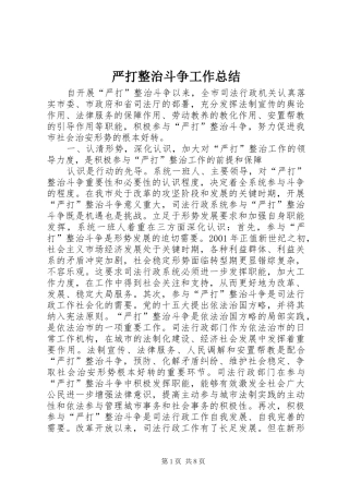 严打整治斗争工作总结 (3)