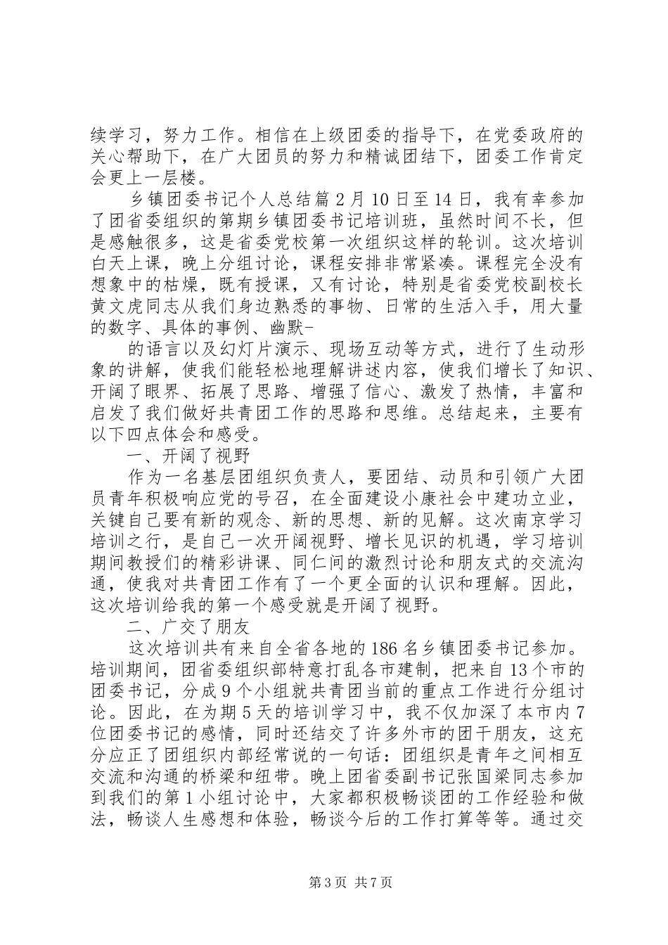 乡镇团委书记个人总结_第3页