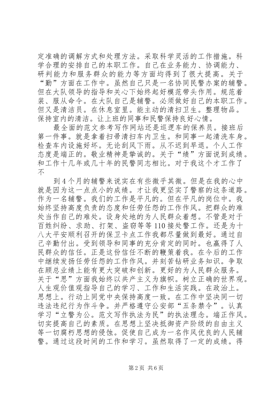 交警辅警个人总结_第2页