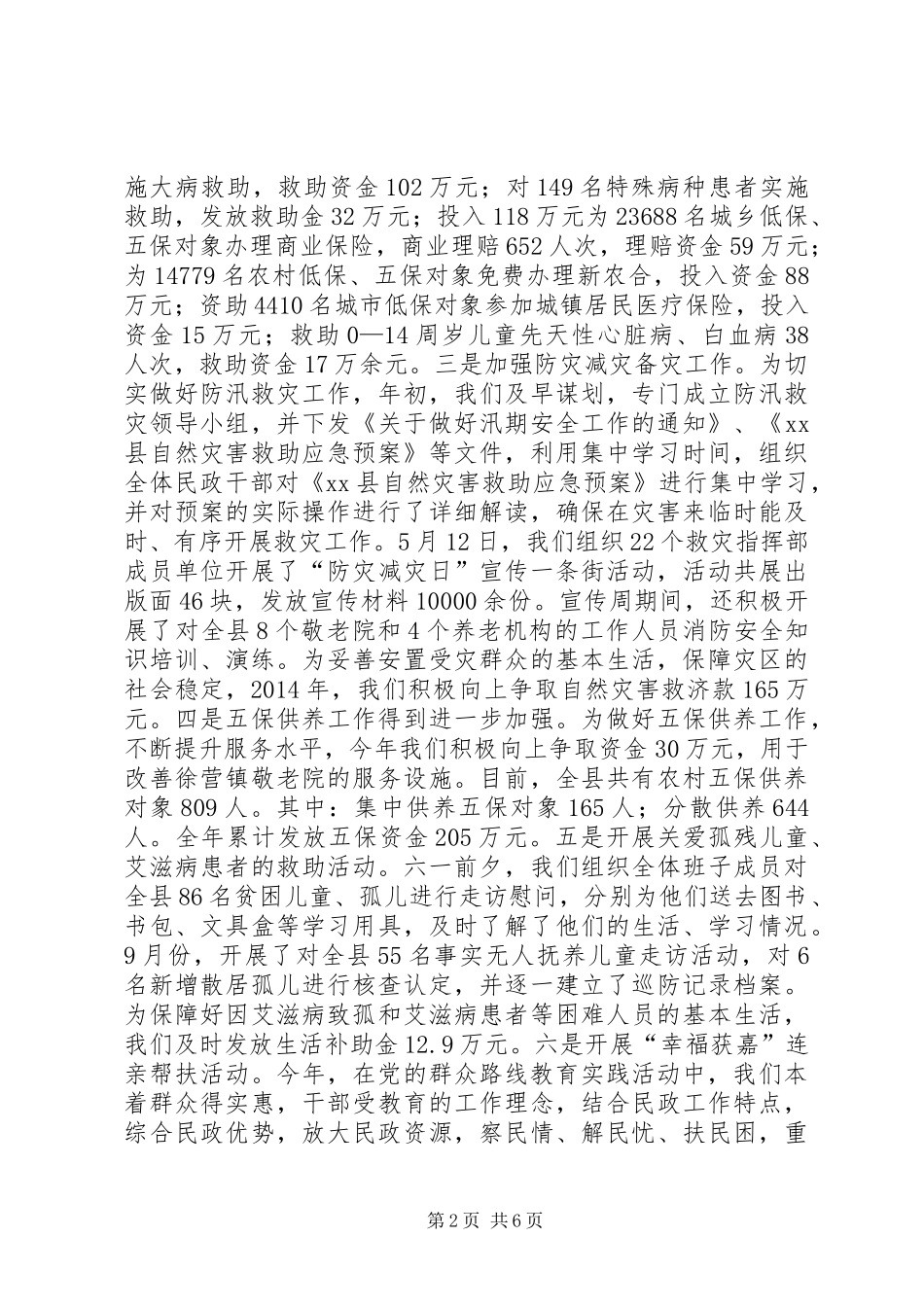 XX年民政局工作总结及XX年工作打算_第2页