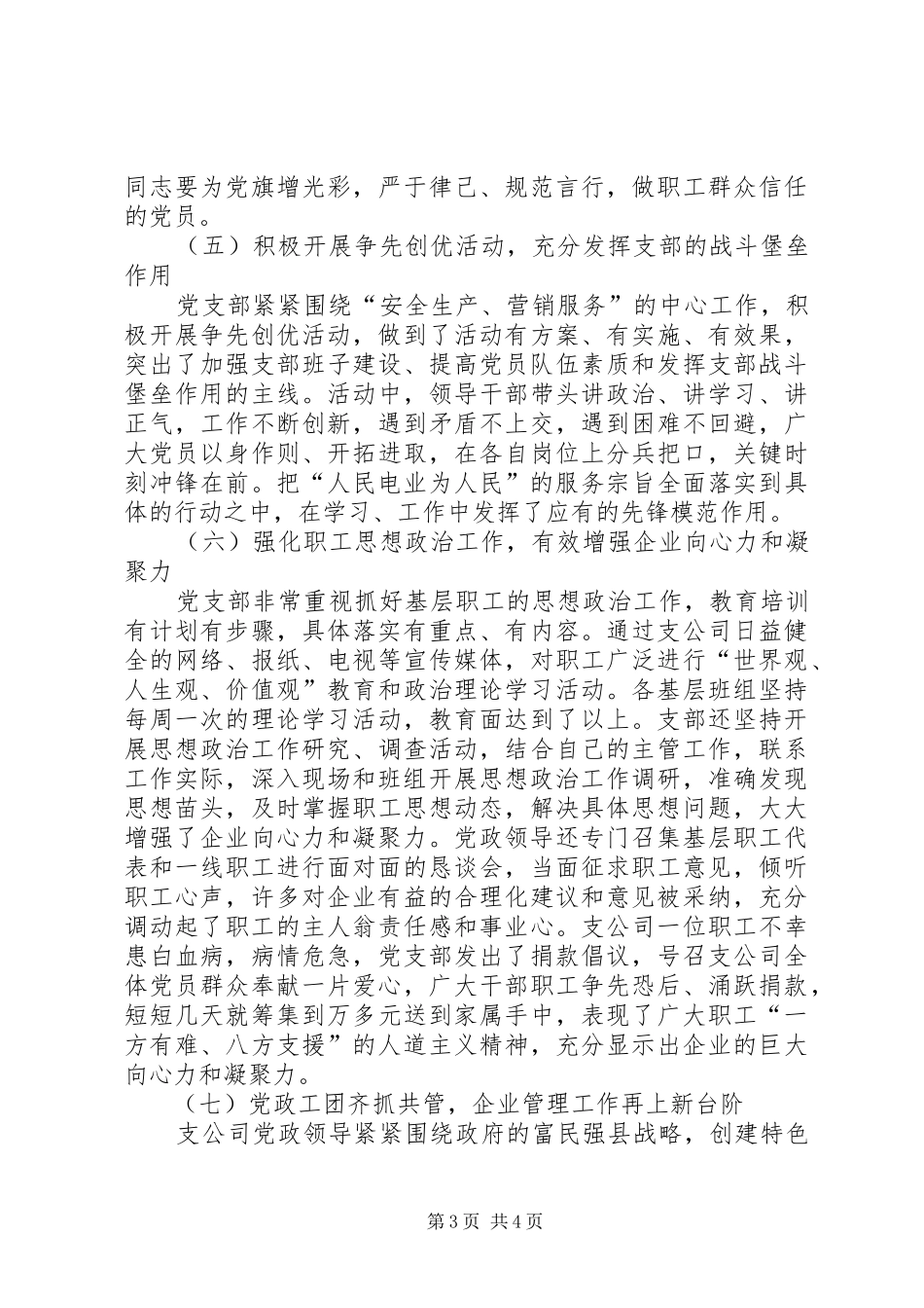 供电支公司年党支部工作总结_第3页