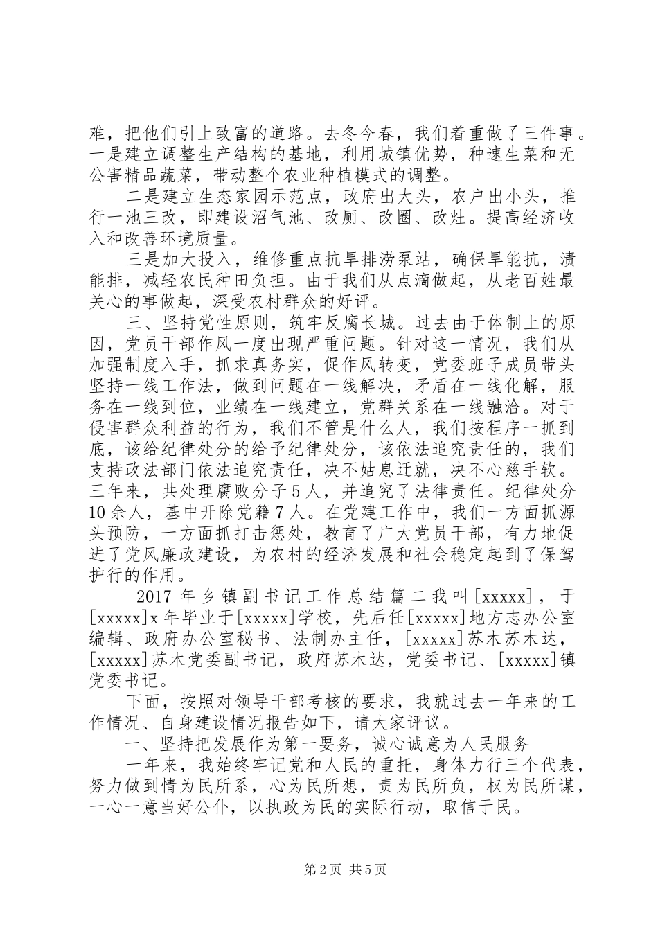 XX年乡镇副书记工作总结_第2页