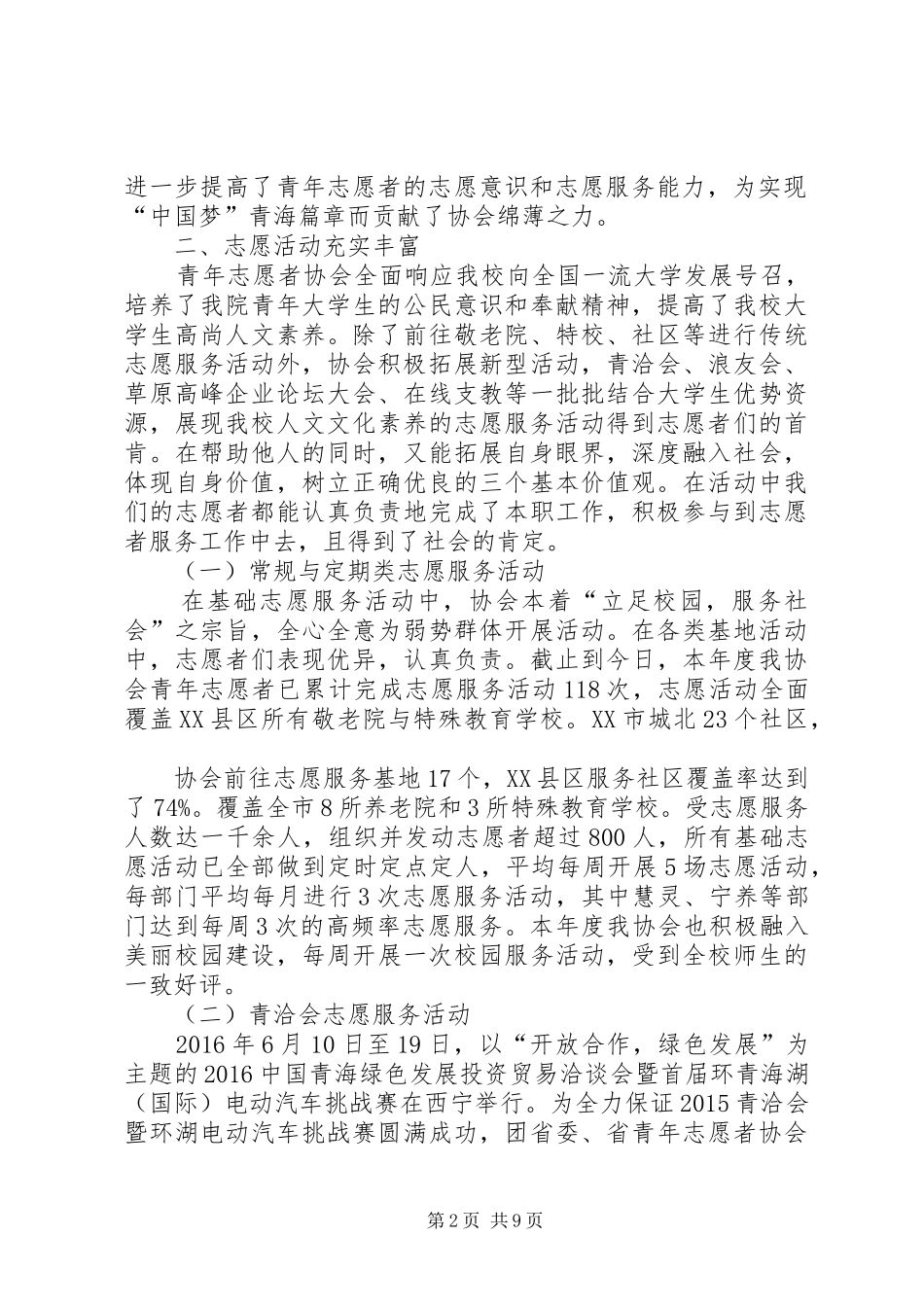 XX年青年志愿者协会工作总结_第2页